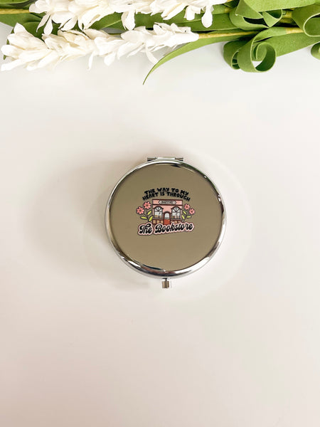 Bookstore Heart silver Compact mirrort