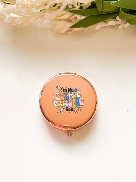 Cosmic Cowgirl Rose Gold Compact mirror
