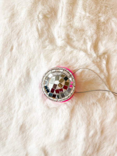 Pink Cowboy Disco Ball Car Charm