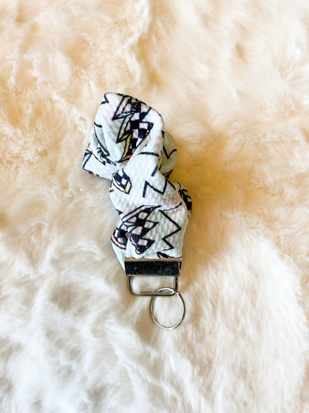 Checkered Lightning Bolt Scrunchie Wristlet