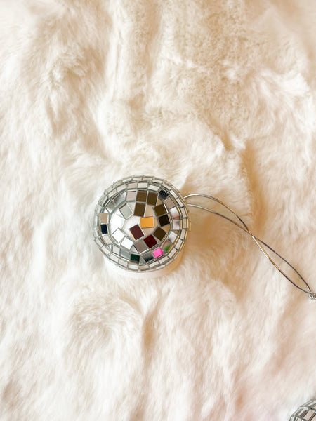 White Cowboy Disco Ball Car Charm