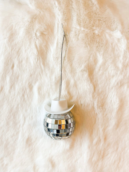 White Cowboy Disco Ball Car Charm
