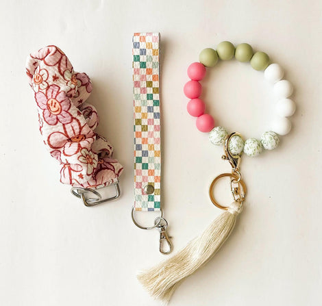 Wristlets, keychains, Lanyards &amp; Wood Pendants