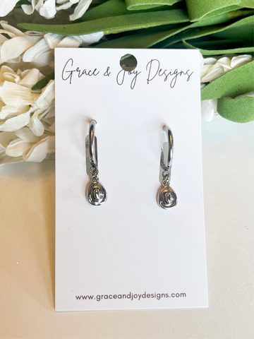 Silver Cowboy Hats on Thin Huggie Earrings