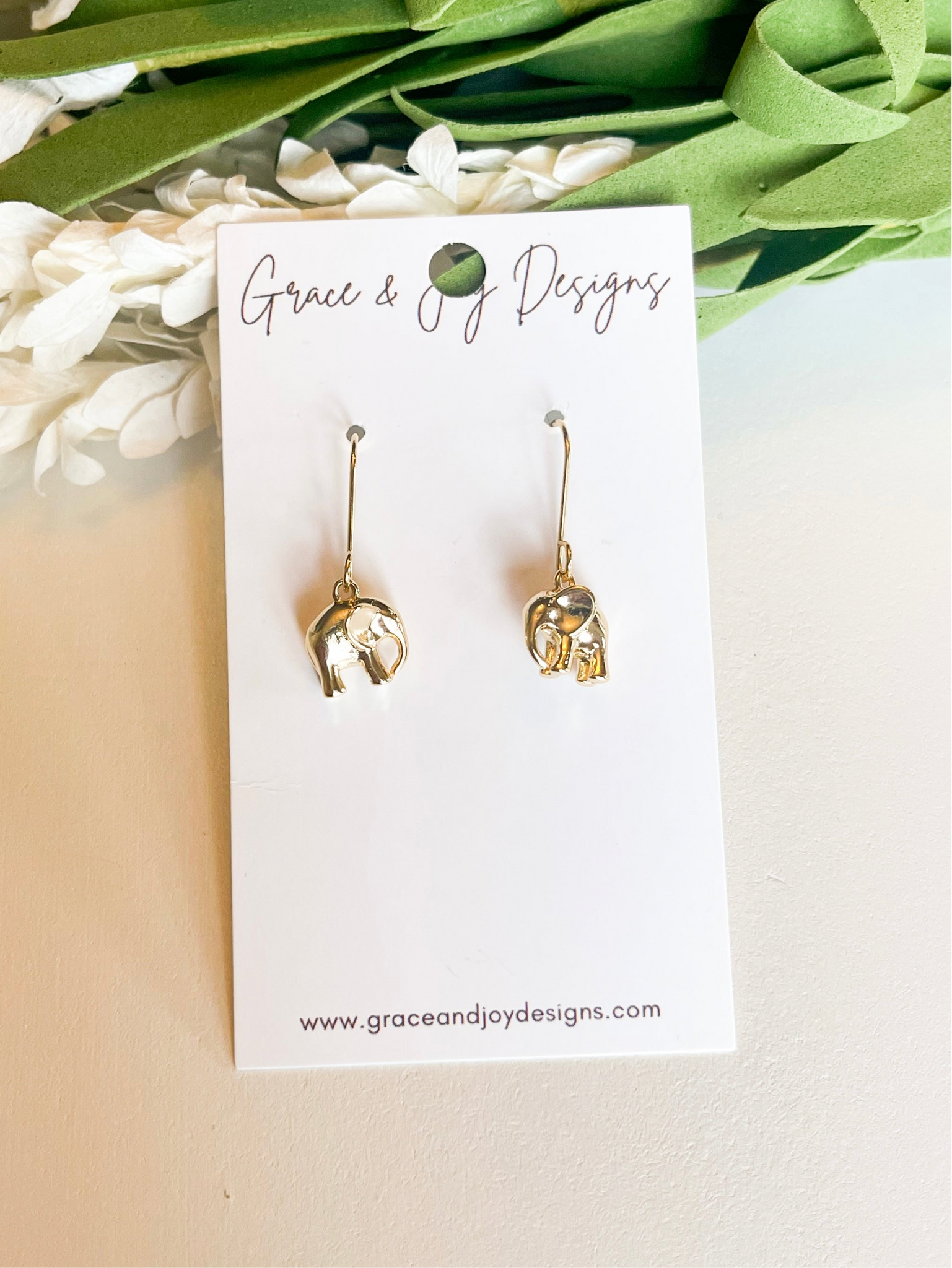 Gold Elephant Earrings