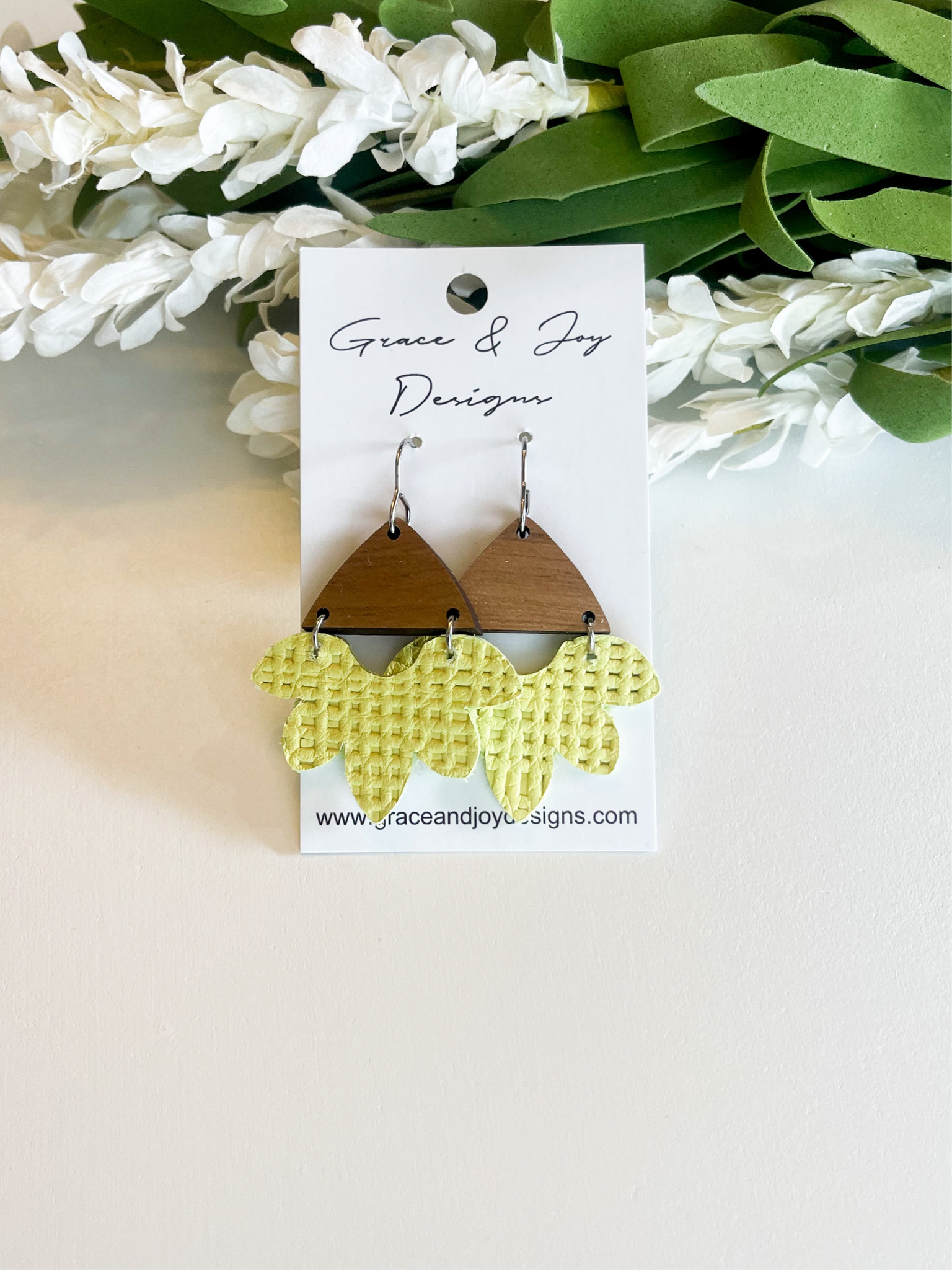 Yellow Lindsey Leather Earrings