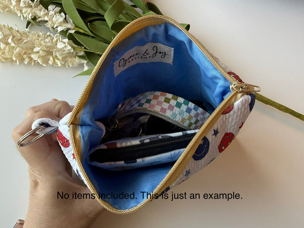 Happy Face Medium Zippered Pouch