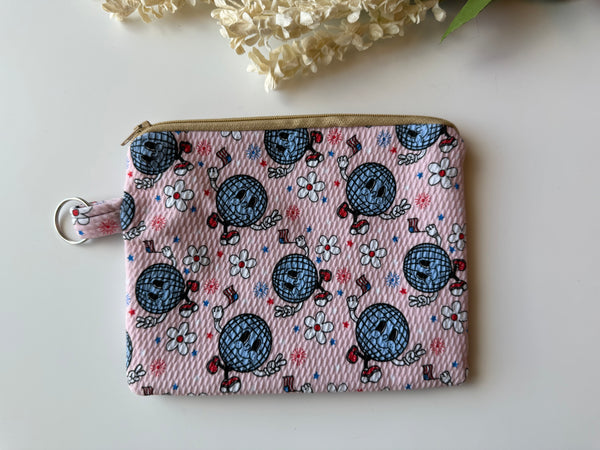 USA Disco Ball Medium Zippered Pouch