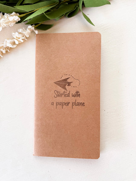 Paper airplane Kraft Notebook