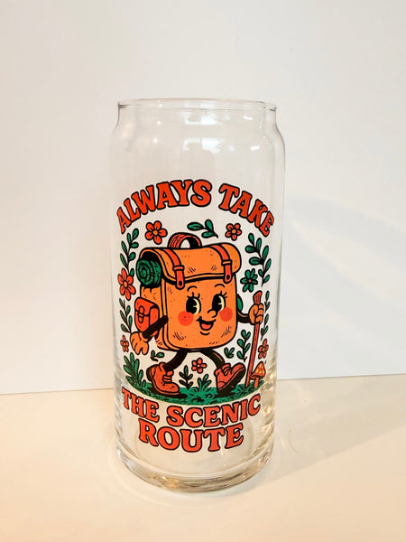 DISCOUNTED scenic route  20 oz Can Glass
