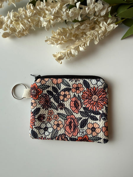 Floral Mini Zippered Pouch