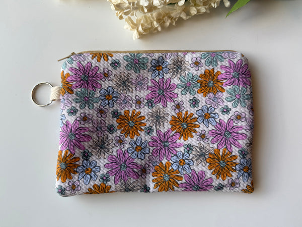 Bright Floral Medium Zippered Pouch