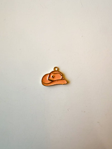 Coral Cowgirl Hat Charm