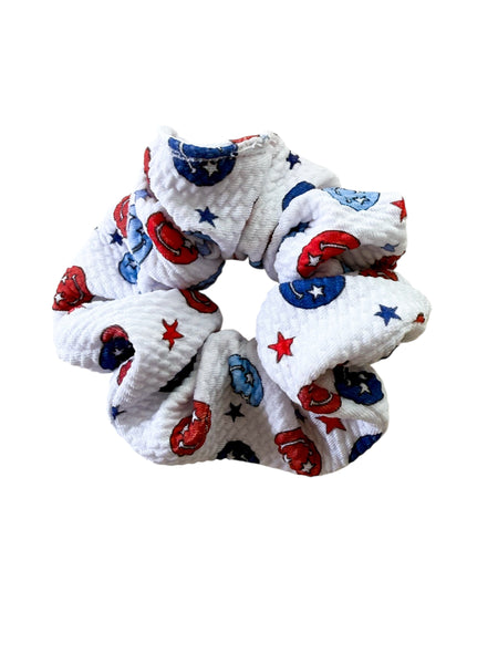 Patriotic Happy Face Scrunchie