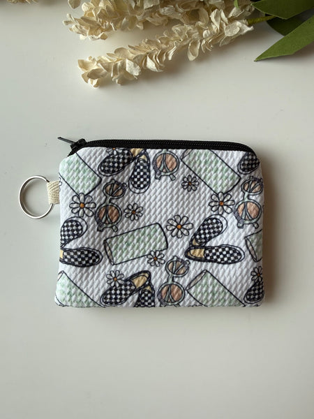 Checkered Summer Mini Zippered Pouch