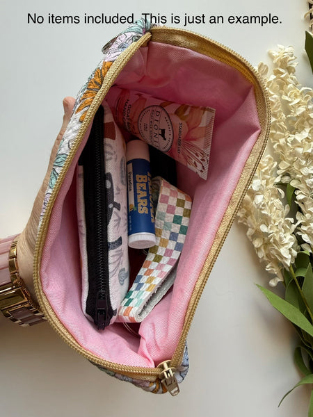 Bright Floral Medium Zippered Pouch