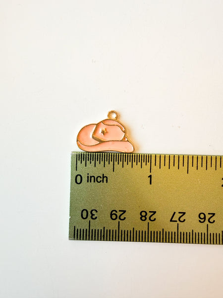 Coral Cowgirl Hat Charm