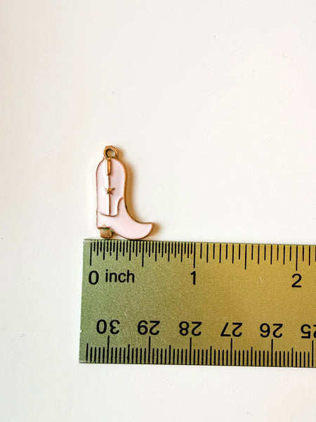Pale Pink Cowgirl Boot Charm