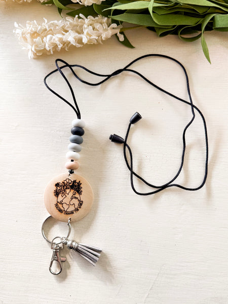 DISCOUNTED Teachers change the world Silicone Beaded Lanyard