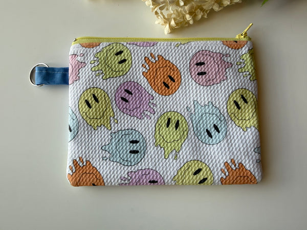 Melty Happy Face Medium Zippered Pouch
