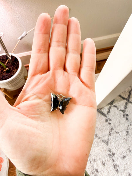 Black/Silver Butterfly Charm