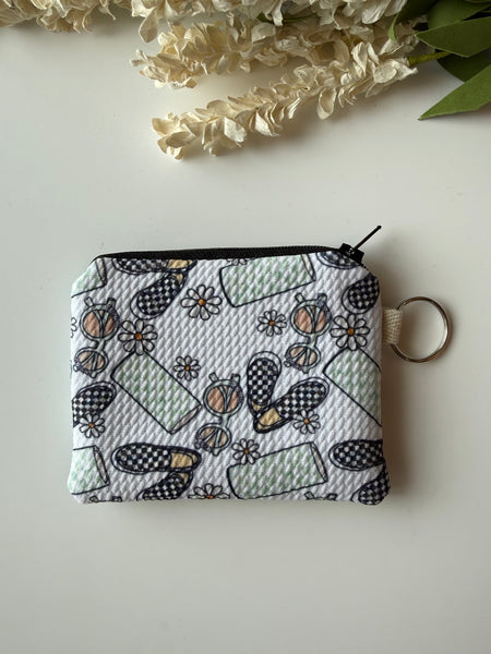 Checkered Summer Mini Zippered Pouch