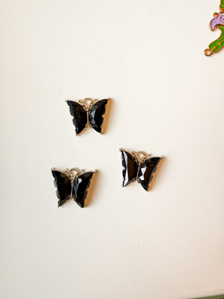 Black/Silver Butterfly Charm