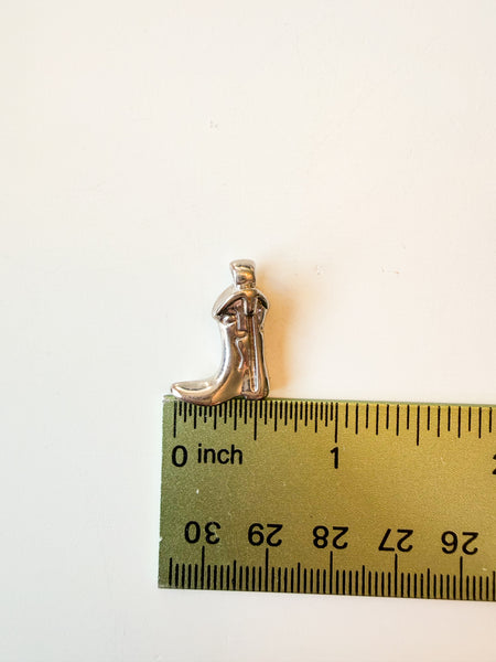 Silver Cowgirl Boot Charm