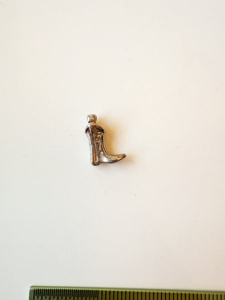 Silver Cowgirl Boot Charm