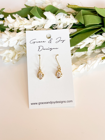 Faux Diamond Drop Earrings