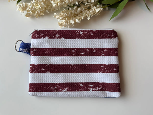 Double-Sided US Flag Medium Zippered Pouch