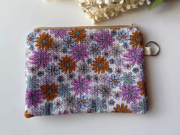 Bright Floral Medium Zippered Pouch