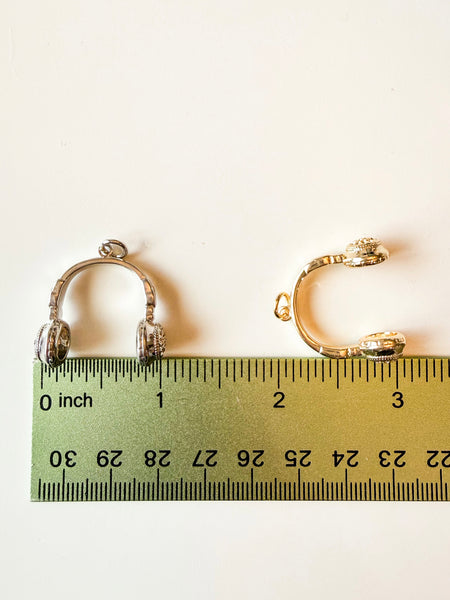 Headphones Charm - Gold or Silver