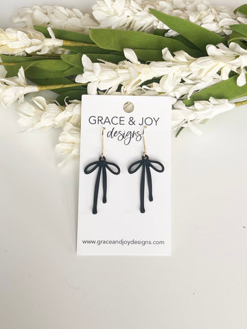 Black Bow Earrings