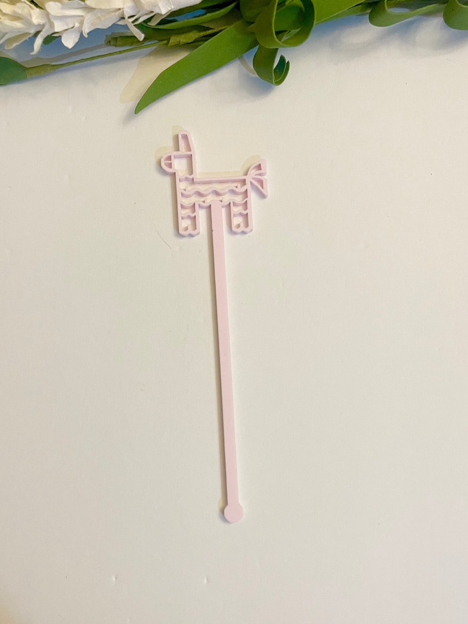 Pale Pink Piñata Stir Stick