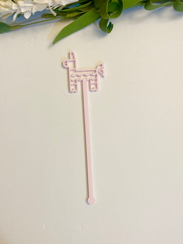 Pale Pink Piñata Stir Stick