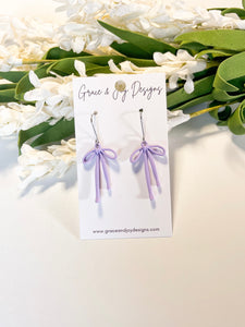 Purple Bow Earrings