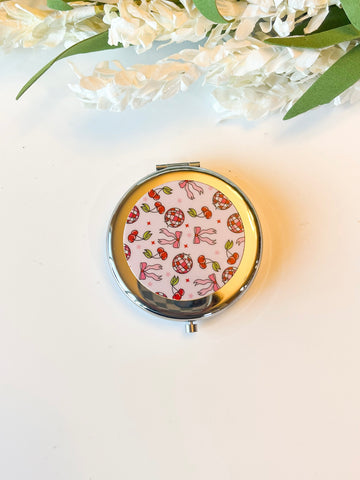 Cherries & Bows Compact mirror