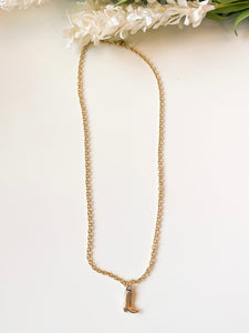 Gold Alloy Boot Necklace - 17.5”
