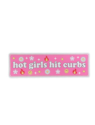 Hot girls hit curbs Bumper Sticker