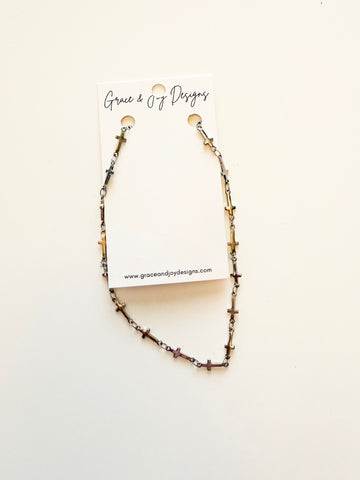 Silver Cross Chain Necklace