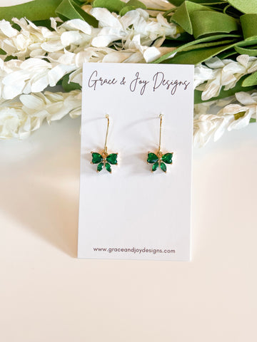 Green Bow Earrings