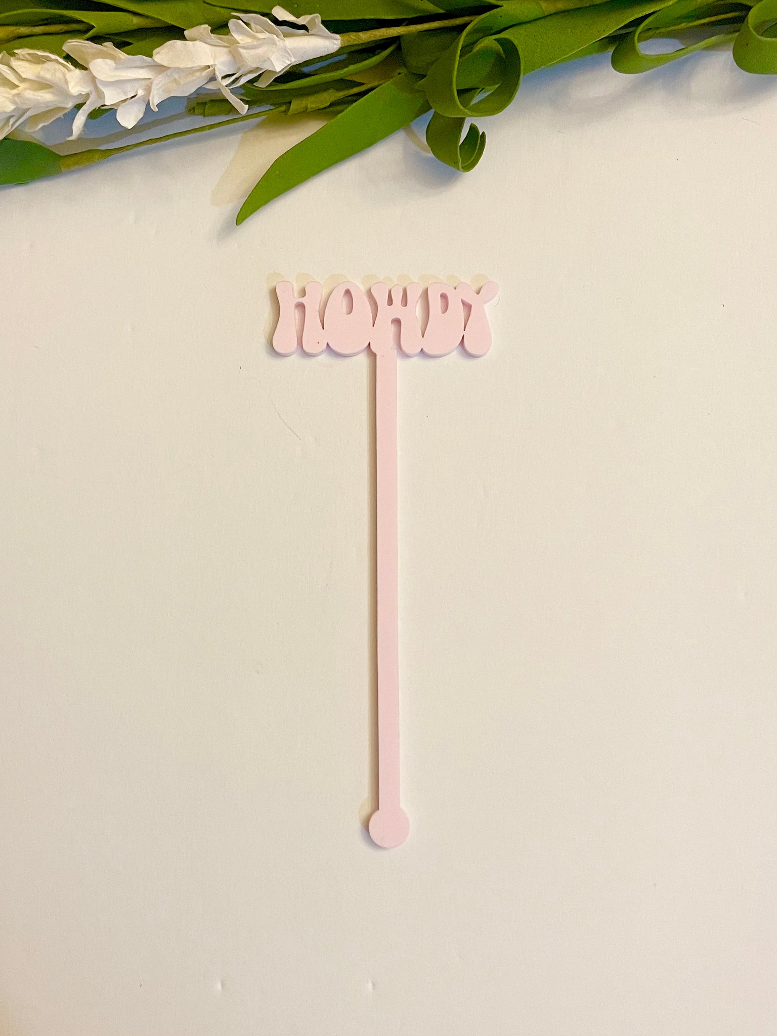 Pale Pink Howdy Stir Stick