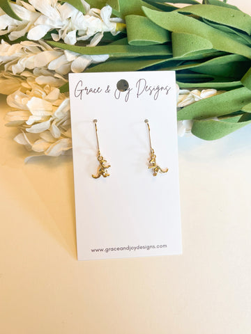 Tiny T-Rex Earrings