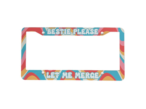 Please let me merge metal license plate frame