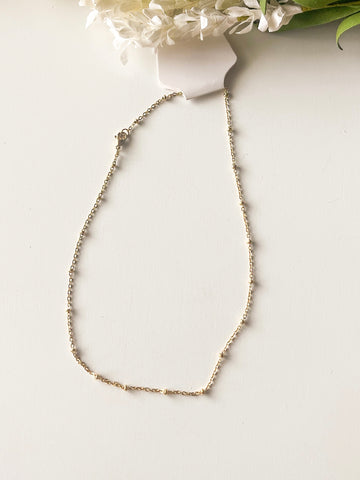 Gold Ball & Chain Necklace 17.5”
