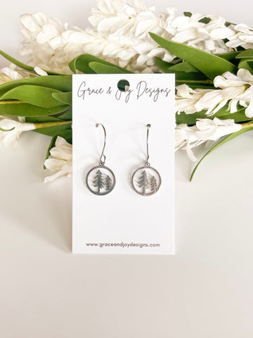 Silver Tree Earrings