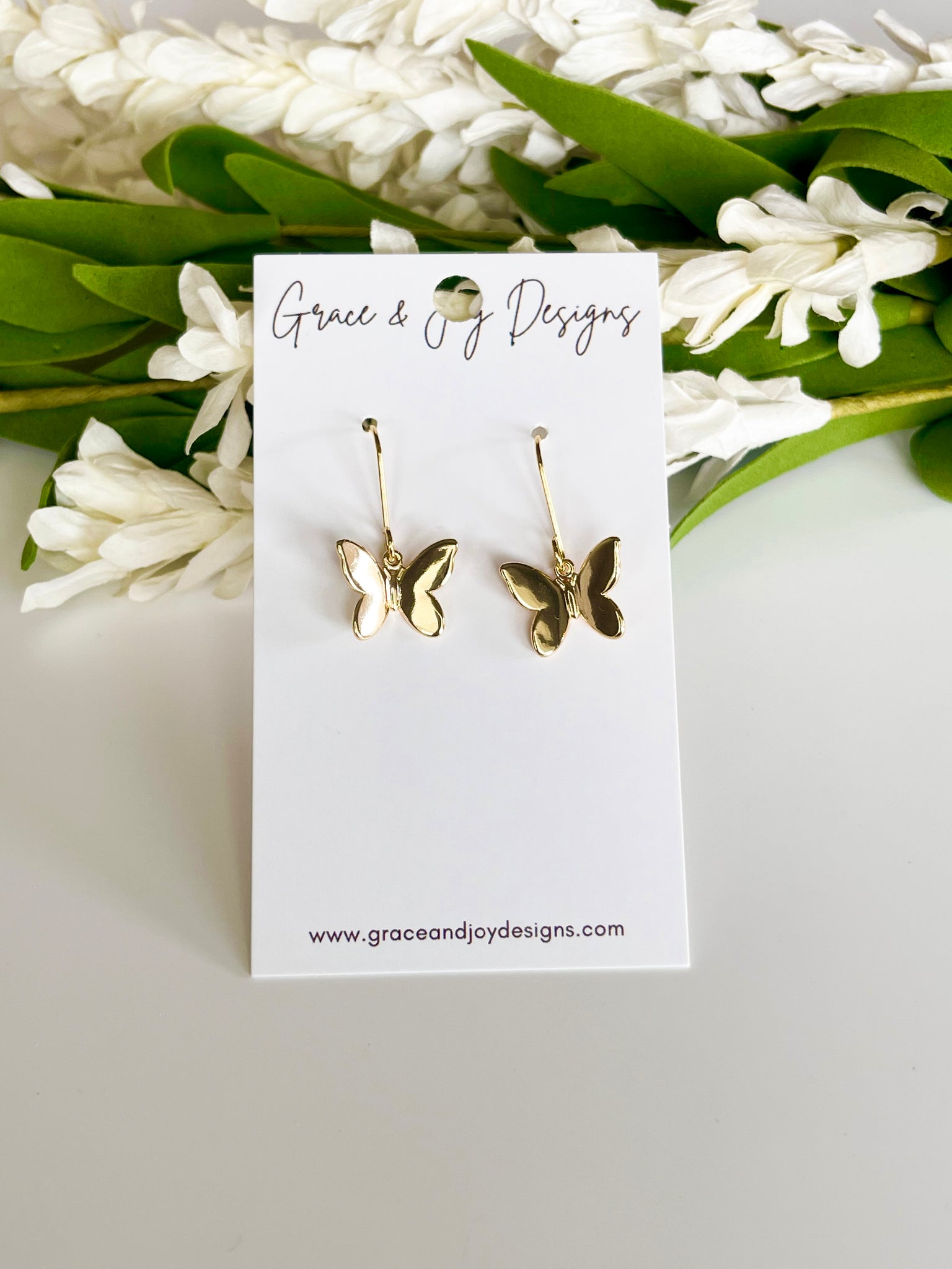 Gold Butterfly Earrings