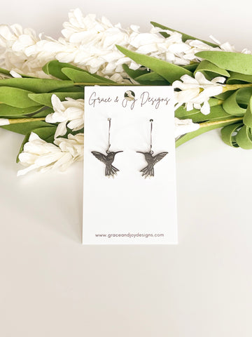 Silver Hummingbird Earrings