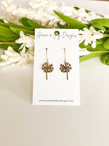 Gold Dandelion Earrings